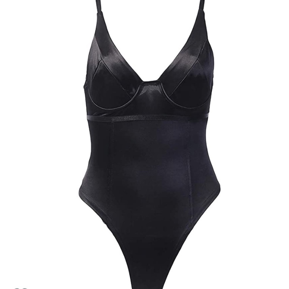V neck thing body suit